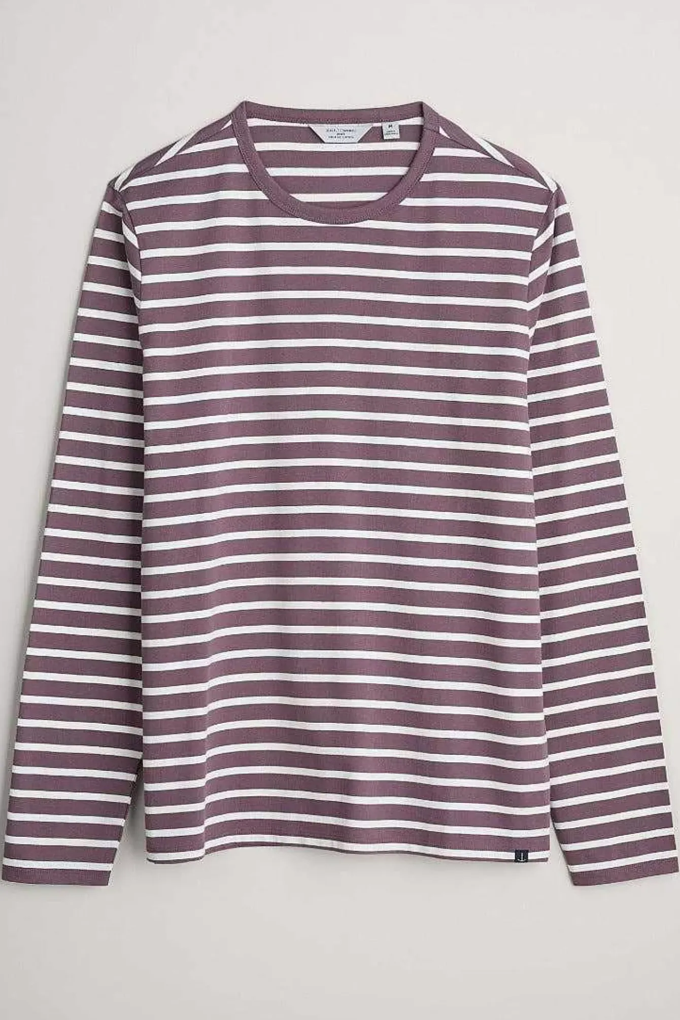 Seasalt Cornwall 2 Mix & Match<Men's Sailor Shirt With Crew Neck (Gots) Breton Mallow Chalk