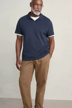 Seasalt Cornwall Tops & T-Shirts<Men's Treve Organic Cotton Polo Dark Ship