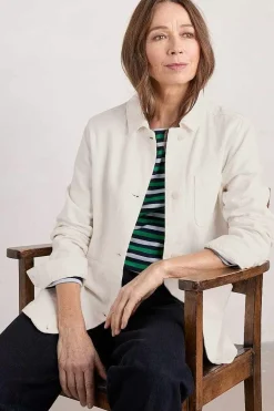 Seasalt Cornwall Coats & Jackets<Nancothan Long Organic Cotton Jacket Chalk