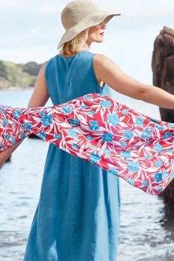 Seasalt Cornwall Scarves & Shawls<New Everyday Scarf Waterway Floral Rudder Chalk