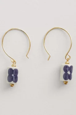 Seasalt Cornwall Jewellery<Noon Moor Ceramic Bead Drop Earrings Aran Light Squid Mix