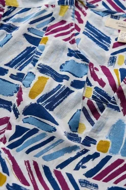 Seasalt Cornwall Tunics<Op Art Organic Cotton Tunic Top Hedging Marks Chalk