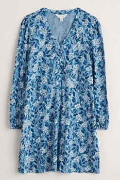 Seasalt Cornwall Tunics<Peg Loom A-Line Jersey Tunic Flower Meadow Blue Fog