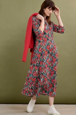 Seasalt Cornwall Dresses<Pellar Floral Dress Marsh Marigold Chalk