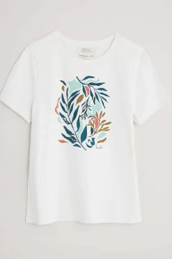 Seasalt Cornwall Tops<Printing Ink Organic Cotton T-Shirt Painted Kelp Chalk