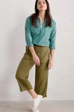 Seasalt Cornwall Tops<Rising Cotton Shirt Jibe Watercress Chalk