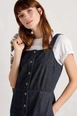 Seasalt Cornwall Dresses<River Rock Midi Pinafore Dress Dark Indigo Wash