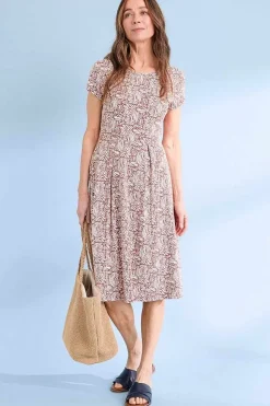 Seasalt Cornwall Dresses<Riviera Fit-And-Flare Jersey Dress Sand Ripples Barn Red