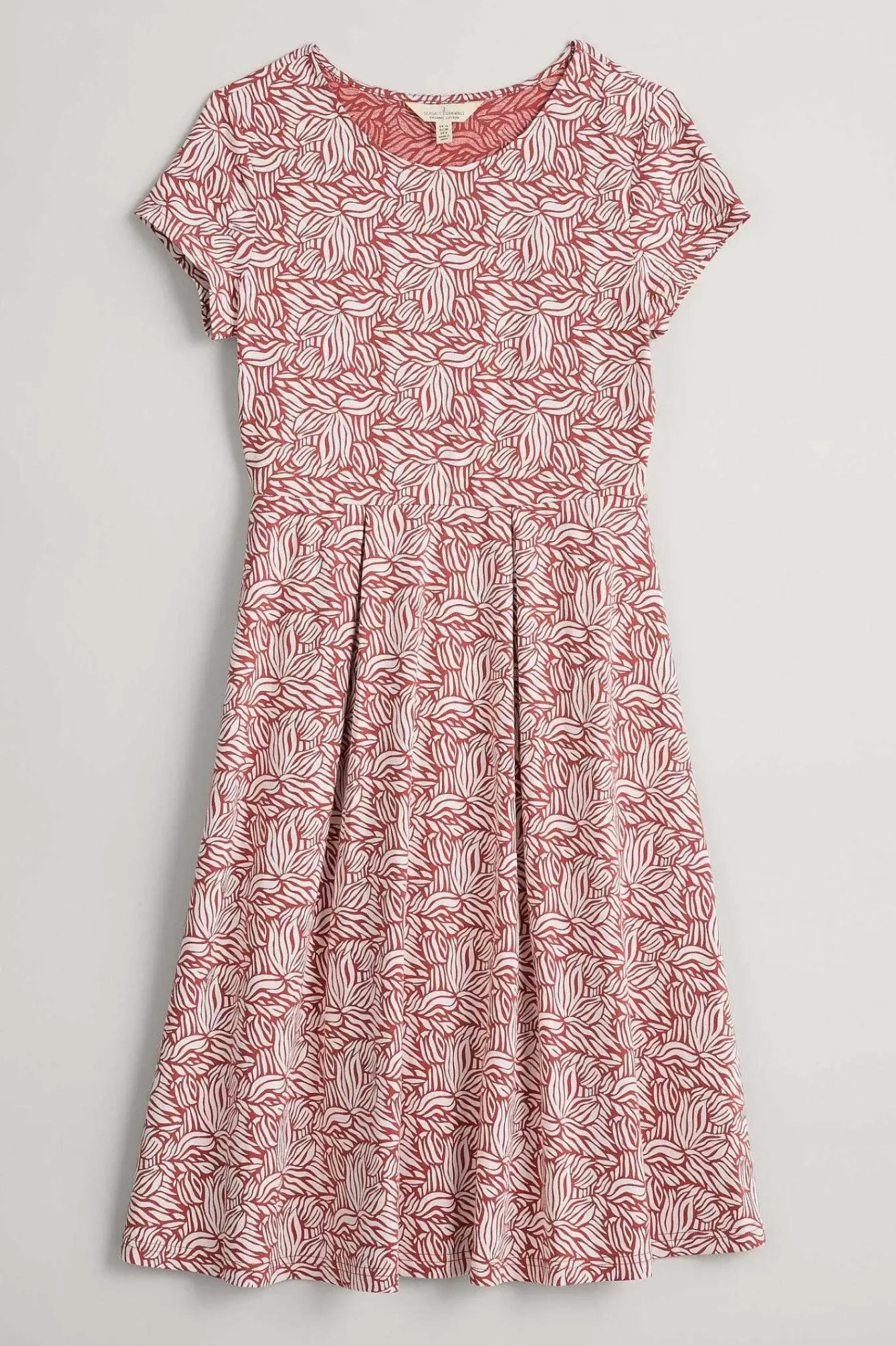 Seasalt Cornwall Dresses<Riviera Fit-And-Flare Jersey Dress Sand Ripples Barn Red