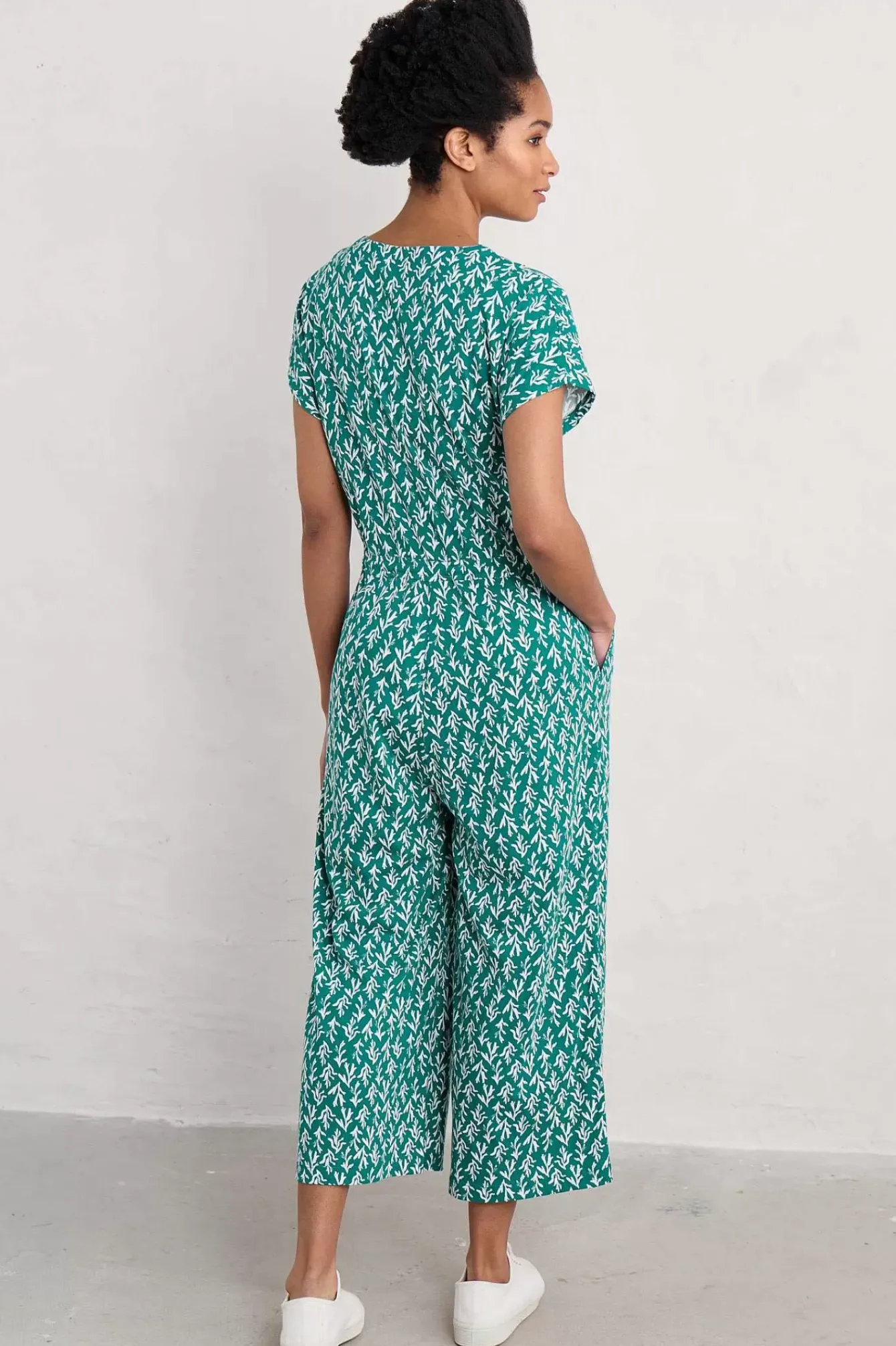 Seasalt Cornwall Dresses<Rose Trellis Wide Leg Jumpsuit Kelp Stamp Helford