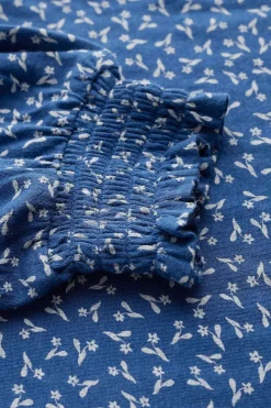 Seasalt Cornwall Tops<Rosehip Jersey V-Neck Top Ditsy Sprig Blue Jay