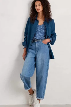 Seasalt Cornwall Tops<Rosehip Jersey V-Neck Top Ditsy Sprig Blue Jay