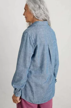 Seasalt Cornwall Tops<Sailmaker Chambray Shirt Mid Wash Sand