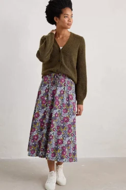 Seasalt Cornwall Skirts<Script Editor Midi Skirt Dense Floral Squall