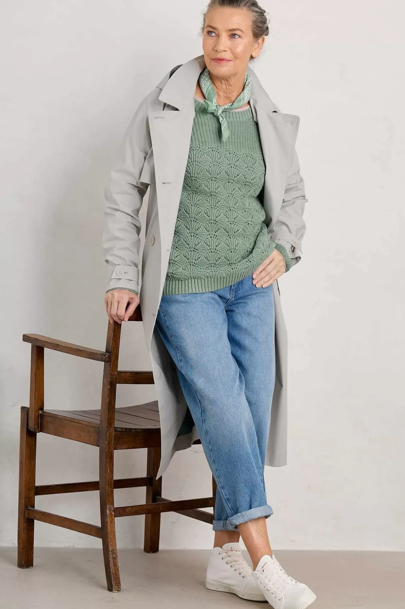 Seasalt Cornwall Knitwear<Sea Bird Organic Cotton Jumper Rosemary