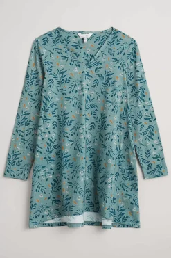 Seasalt Cornwall Tunics<Sea Cruise V-Neck Tunic (Gots) Glazed Foliage Sea Holly