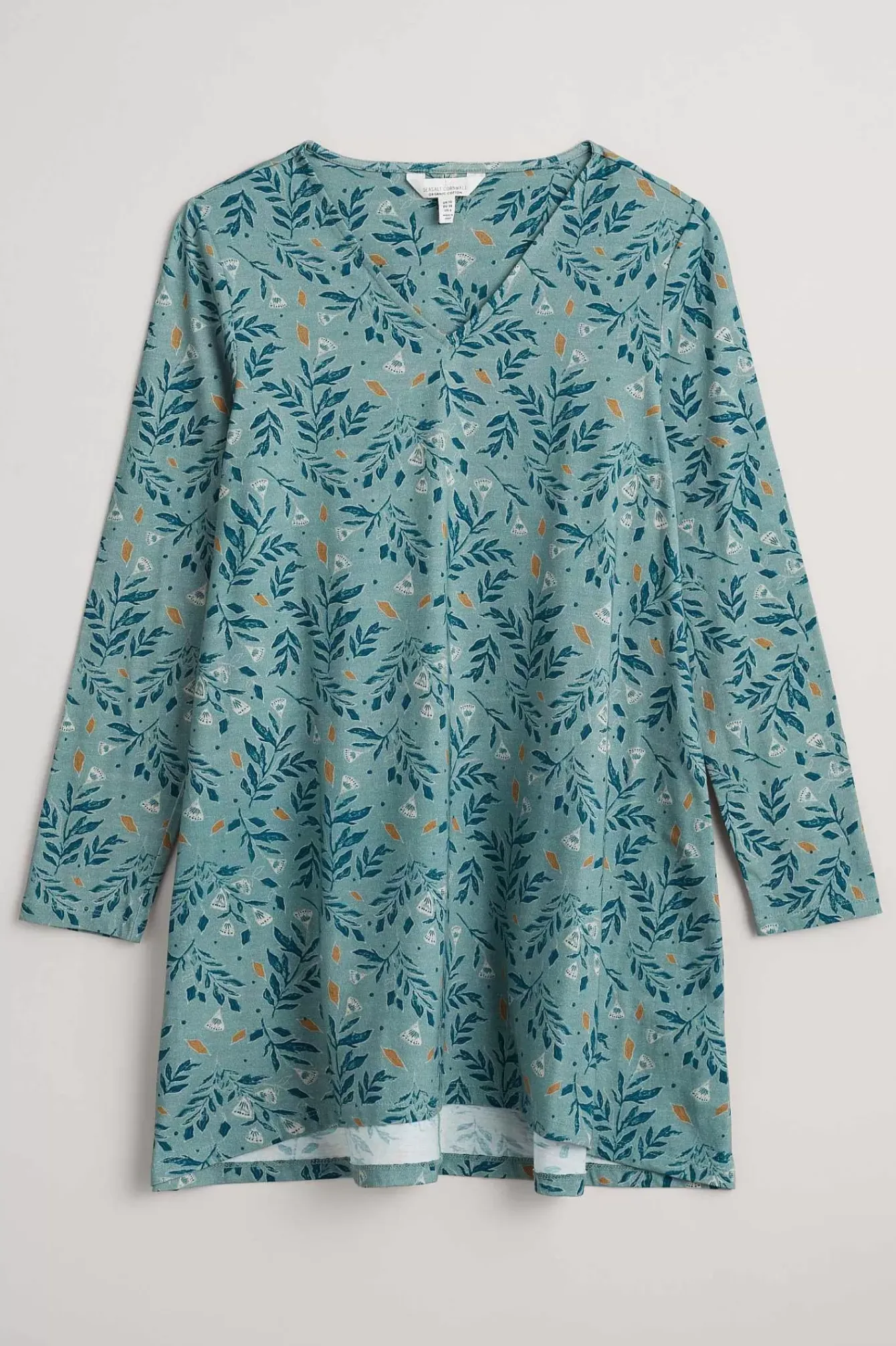 Seasalt Cornwall Tunics<Sea Cruise V-Neck Tunic (Gots) Glazed Foliage Sea Holly