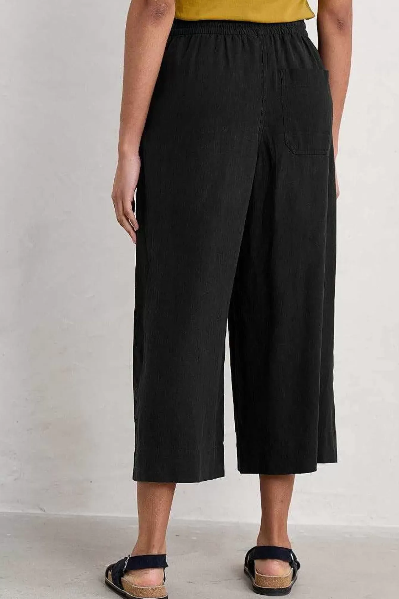 Seasalt Cornwall Trousers & Shorts<Sea Heart Linen Blend Culottes Onyx