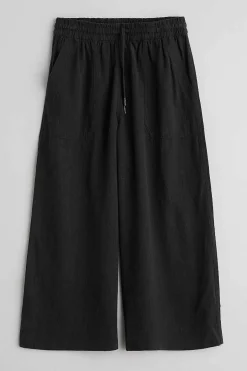 Seasalt Cornwall Trousers & Shorts<Sea Heart Linen Blend Culottes Onyx