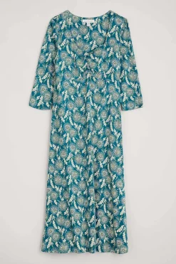 Seasalt Cornwall Dresses<Secret Cove 3/4 Sleeve Midi Dress Dandelion Seed Seaway