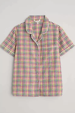 Seasalt Cornwall Nightwear<Senara Checked Summer Pyjamas Quartz Mini Pebble Multi