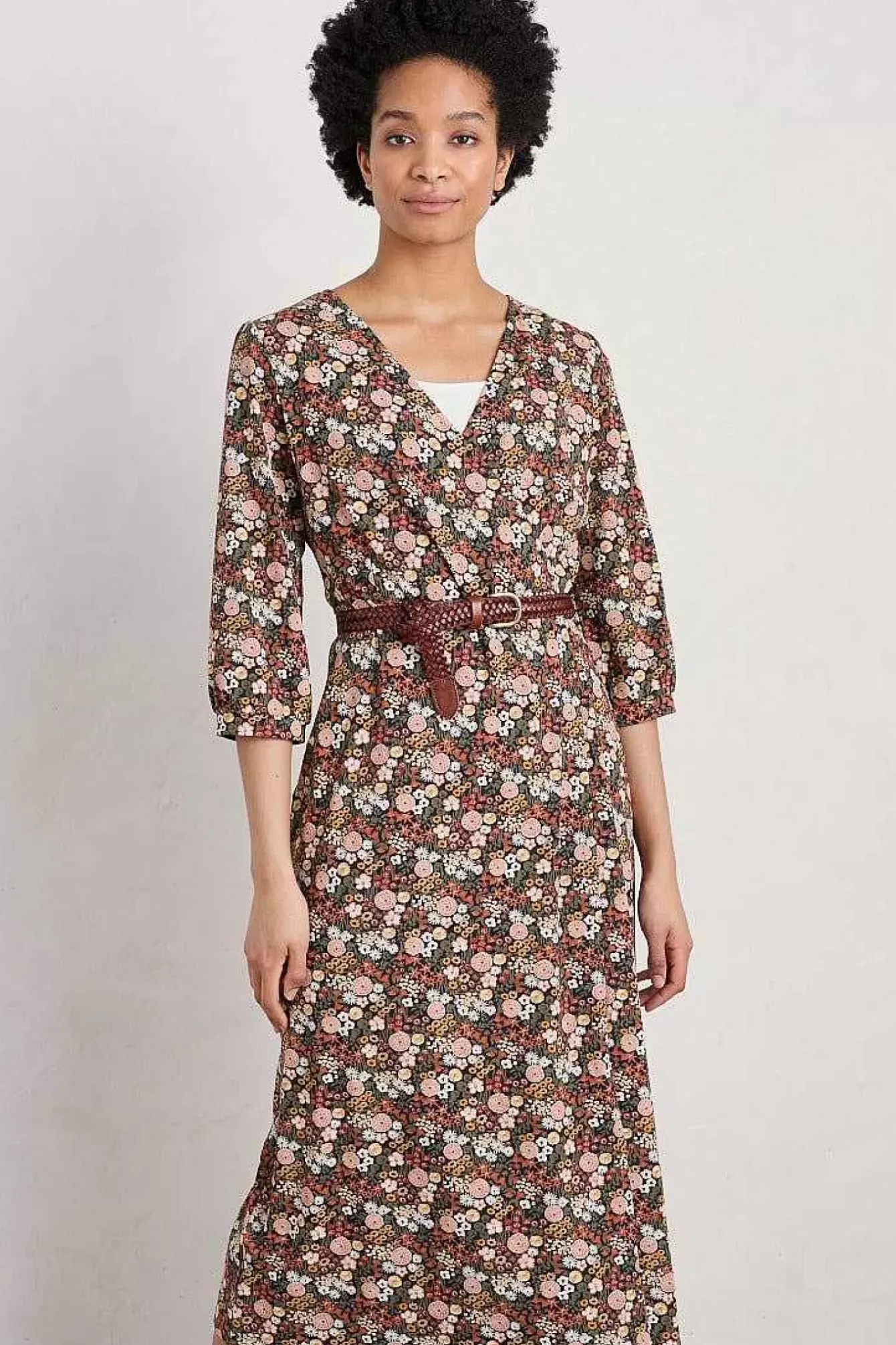 Seasalt Cornwall Dresses<Sowena Jersey Wrap Dress Companion Border Terracotta
