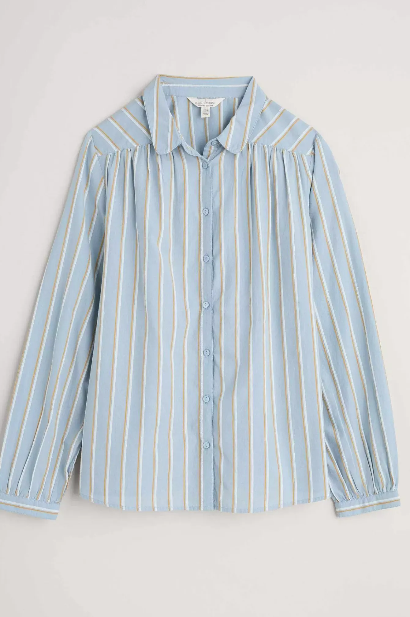 Seasalt Cornwall Tops<Spiral Flight Striped Shirt (Gots) Cornflower Blue Fog