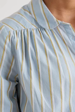 Seasalt Cornwall Tops<Spiral Flight Striped Shirt (Gots) Cornflower Blue Fog