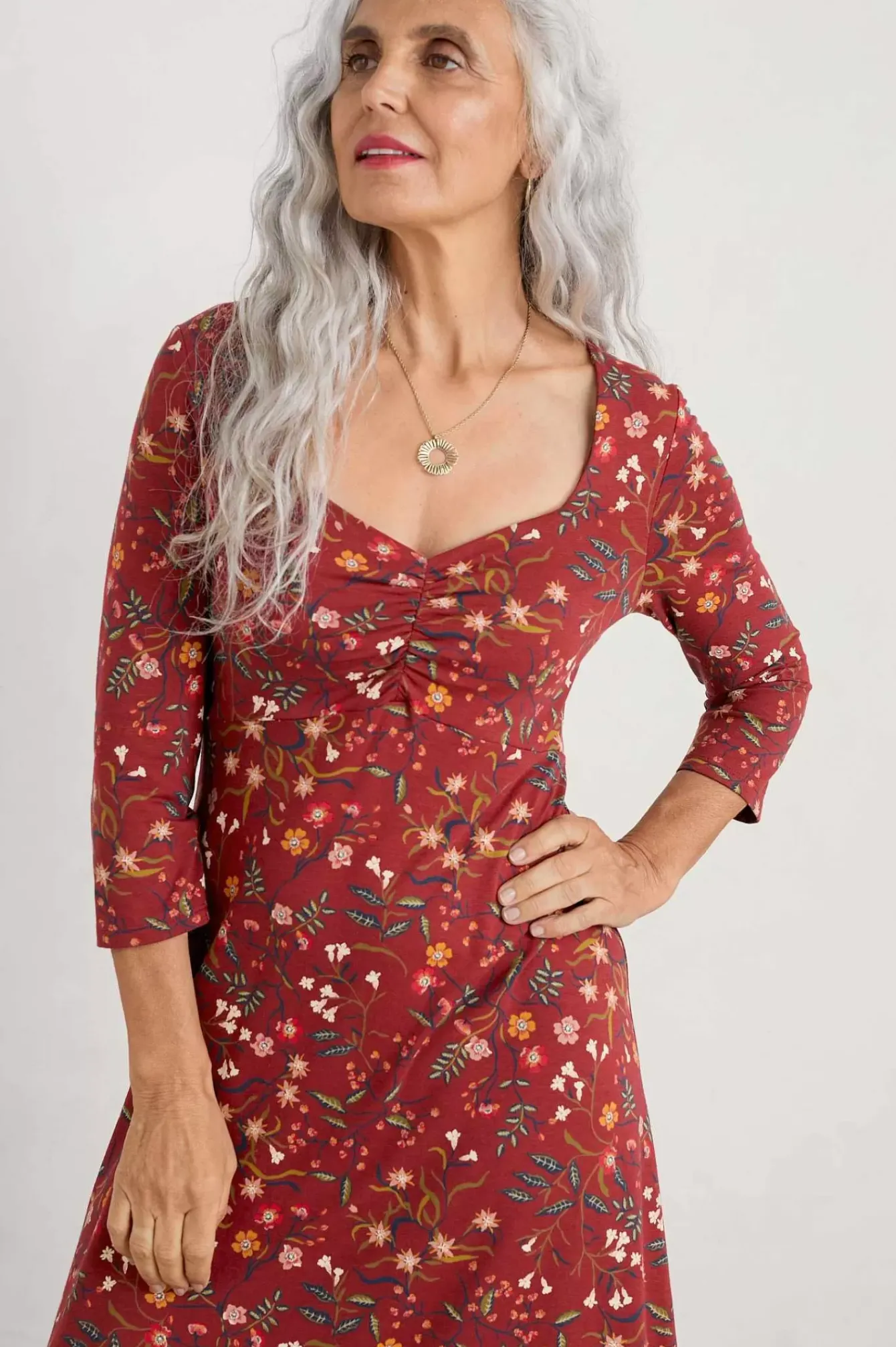 Seasalt Cornwall Dresses<St Martin Jersey Midi Dress Meadow Bloom Jam