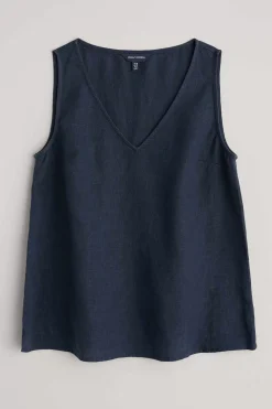 Seasalt Cornwall Tops<Sunlit Seagrass Linen Vest Maritime