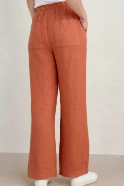 Seasalt Cornwall Trousers & Shorts<Tide Flow Wide Leg Linen Trousers Papaya