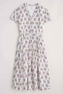 Seasalt Cornwall Dresses<Top Terrace Fit-And-Flare Dress Ink Stamp Floral Chalk