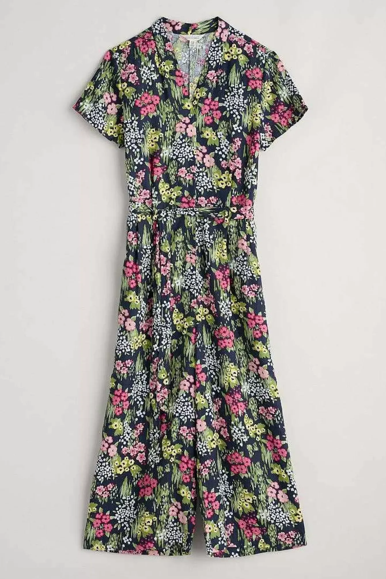 Seasalt Cornwall Trousers & Shorts<Treen Cove Linen Jumpsuit Painterly Field Maritime