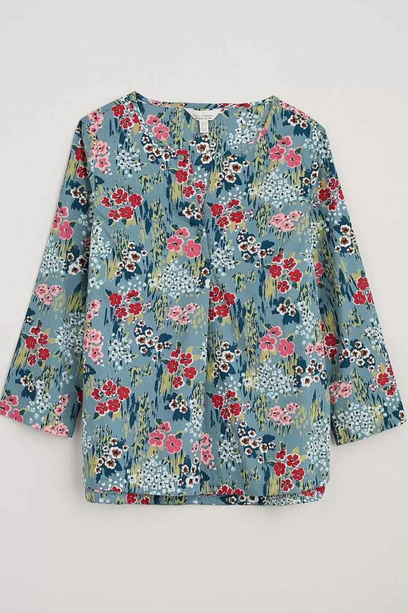 Seasalt Cornwall Tops<Watercolour Sketch 3/4 Sleeve Top (Gots) Painterly Field Wade