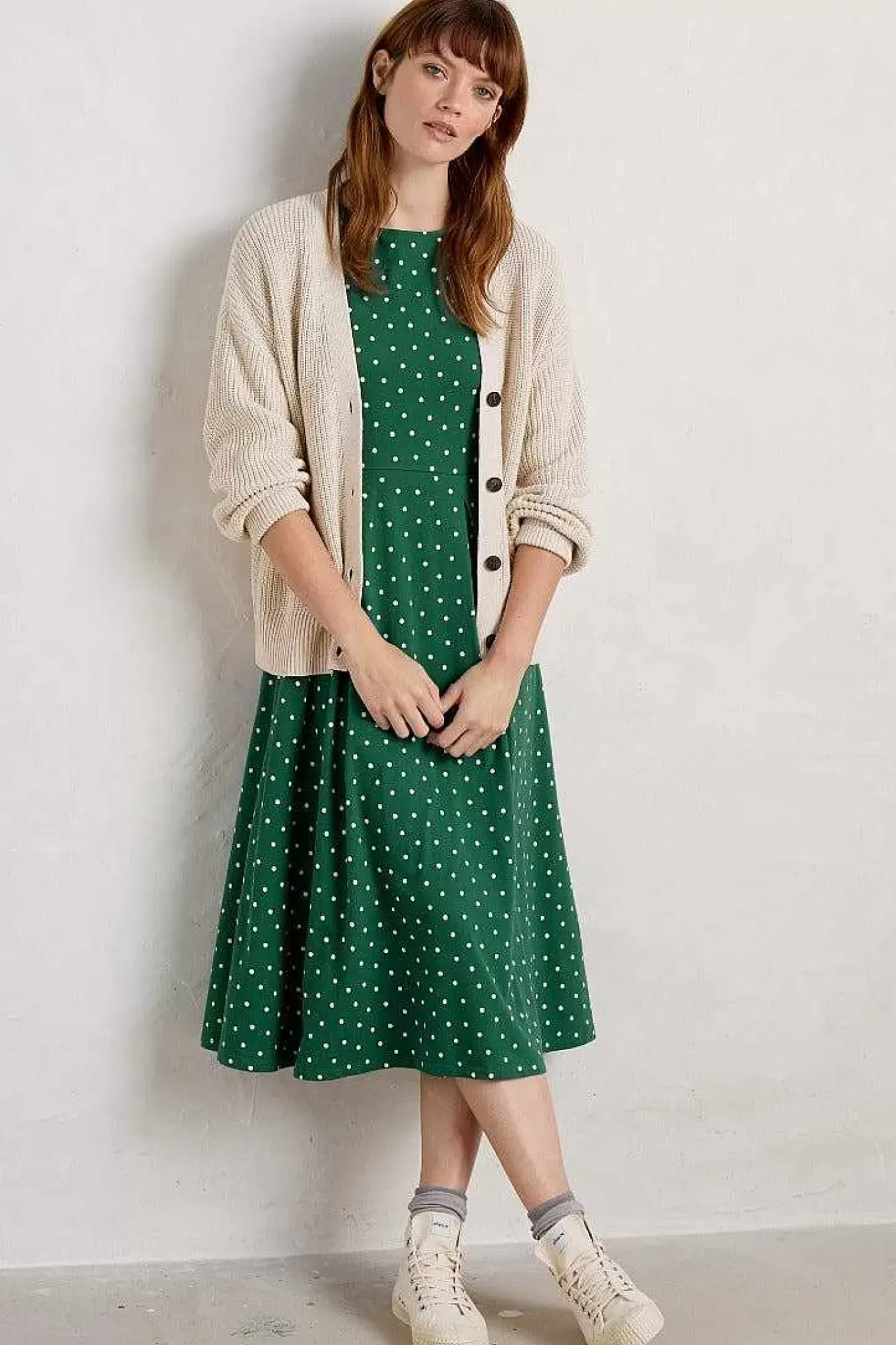 Seasalt Cornwall Dresses<Wild Bouquet 3/4 Sleeve Midi Dress Little Sponge Spot Copse