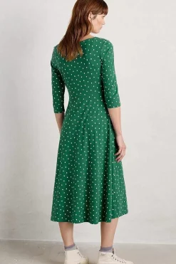 Seasalt Cornwall Dresses<Wild Bouquet 3/4 Sleeve Midi Dress Little Sponge Spot Copse