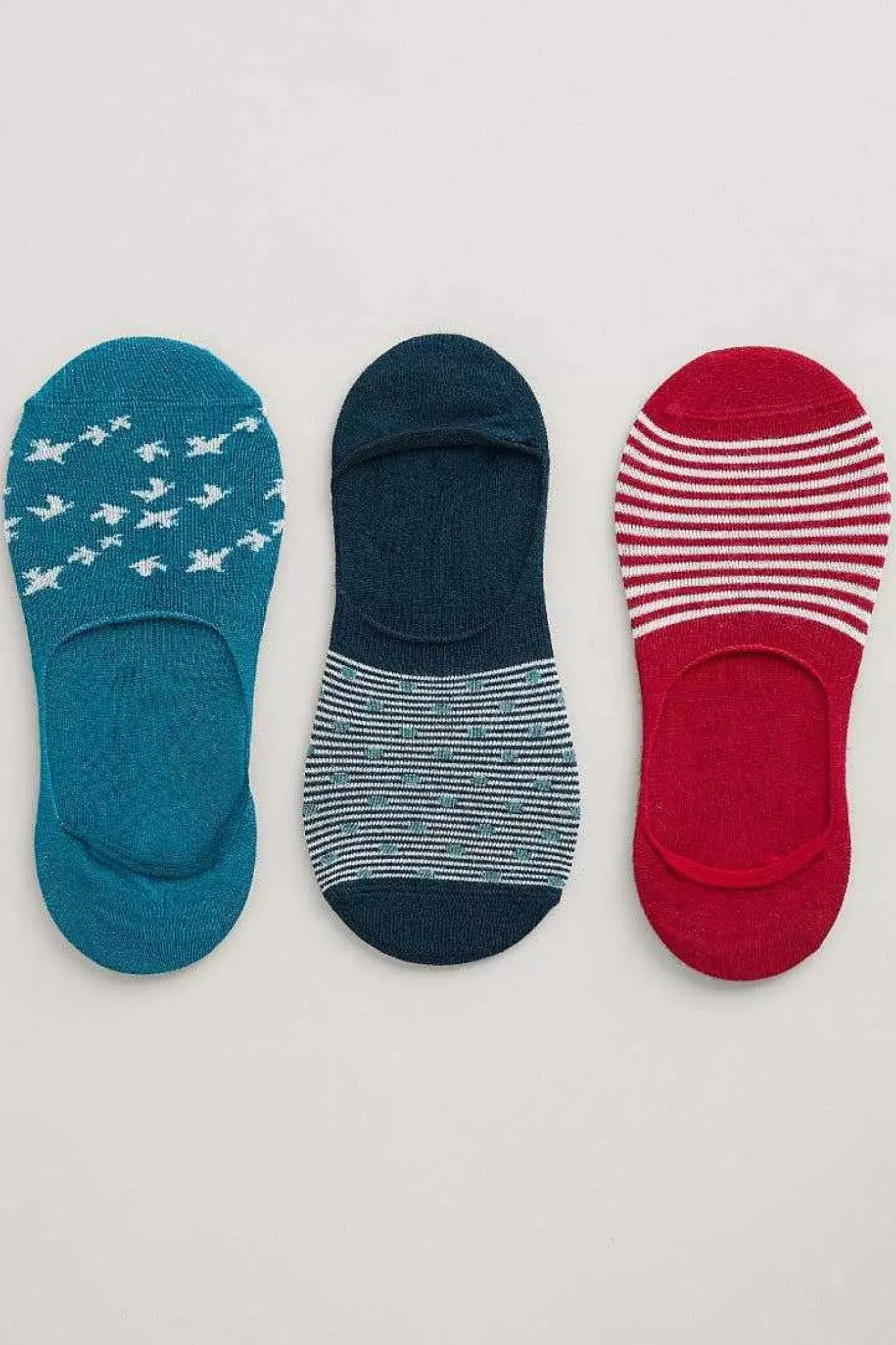 Seasalt Cornwall Socks & Tights<Women's Everyday Liner Socks Pack Of 3 Cloud Pattern Mix