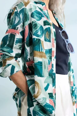 Seasalt Cornwall Tops<Wren Flutter Longline Shirt Driftwood Marks Chalk