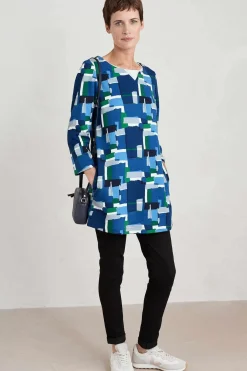Seasalt Cornwall Tunics<Zora Sweatshirt Tunic Francis Collage Blue Jay
